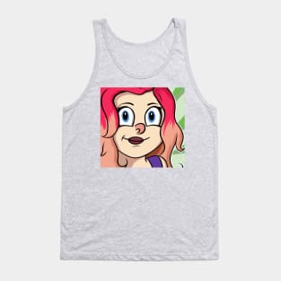 mnm1315 Pink Hair Drawing Tank Top